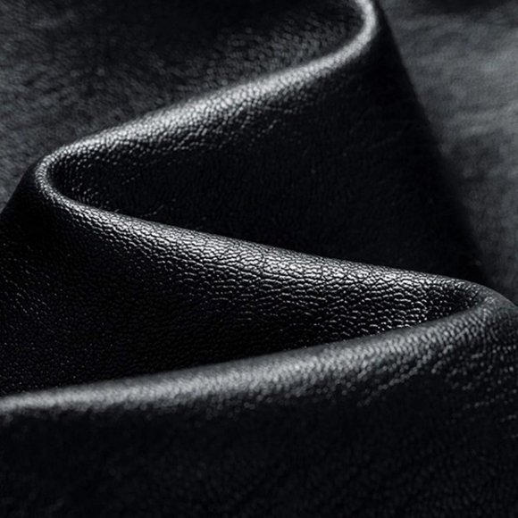 Black Mens Zip Up PU Leather Jacket - Picture 6 of 7